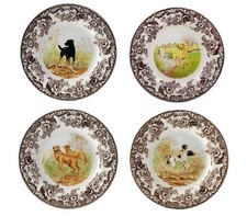 pode Woodland Set Of 4 Dinner Plates 4 dogs - 3728---