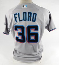 2022 Miami Marlins Dylan Floro #36 Game Used Grey Jersey 42 DP72198