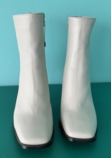 Women’s White Leather Boots By 8 By YOOX size 38 UK 5 Brand New