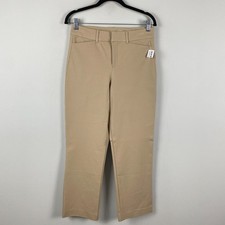 Old Navy Pixie Pants High Rise Straight Ankle Size 6 Beige Solid Stretch