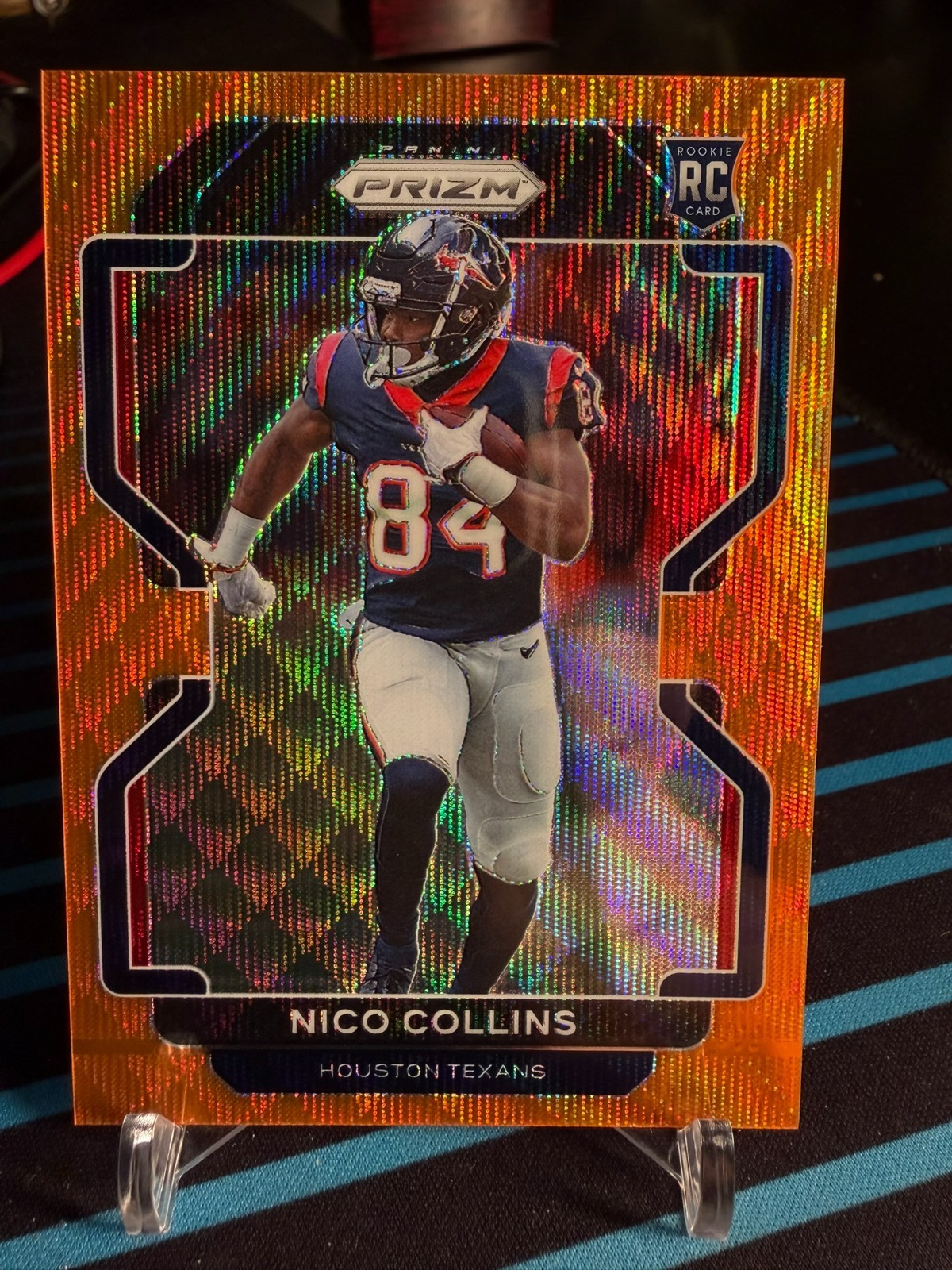 🔥 2021 Panini Prizm Nico Collins Orange Wave Rookie Card /60 🔥