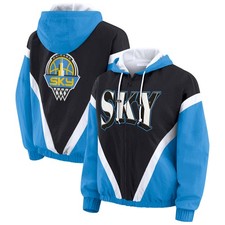 Women's WEAR by Erin Andrews Blue/Black Chicago Sky Colorblock Full-Zip Hoodie