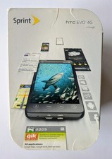 Sprint HTC Evo 4G Smartphone With Manual, Box, And USB Cord Bundle