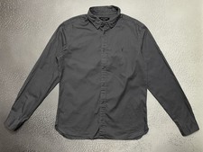 AllSaints Men  s Grey Redondo Button Up Shirt Size Medium