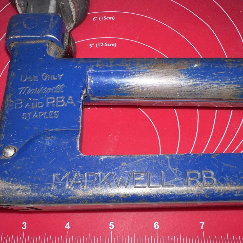 Markwell RB Schwerlast Hefter blau Metall Gummi manuell Bürowerkzeug - Bild 2 von 4