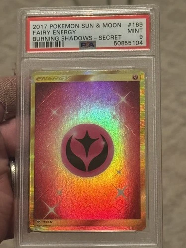 2017 Pokemon Sun & Moon Burning Shadows Secret #169 Fairy Energy PSA 9 Mint