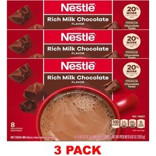 Nestle Rich Milk Chocolate Hot Cocoa Mix 8 0.85 oz Packet in Box 3 PACK
