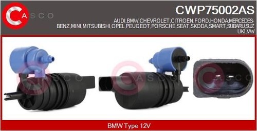 Casco Waschwasserpumpe, Scheibenreinigung CWP75002AS für MINI MITSUBISHI OPEL - Bild 1 von 1