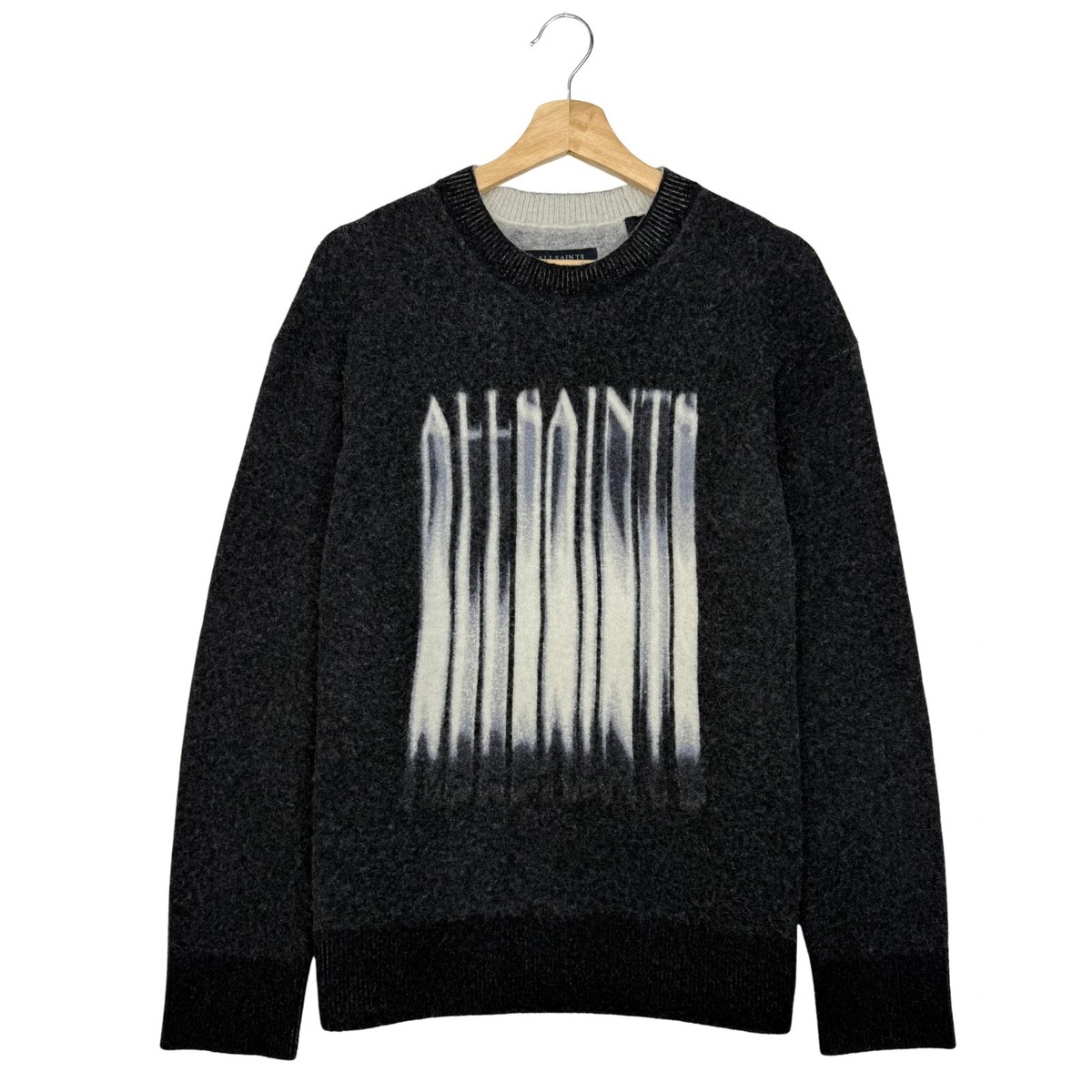 AllSaints Fayde Crew Sweater Mens Size M Wool Alpaca Graphic