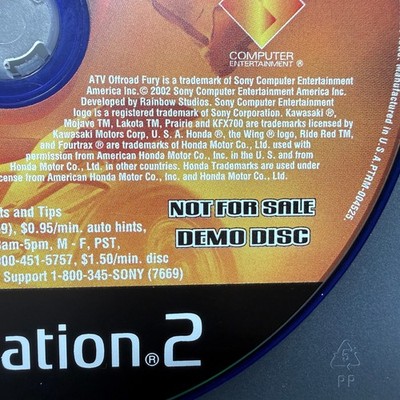 ATV Offroad Fury 2 -- Demo Disc -- Not for Resale (Sony
