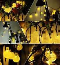 Guirlande solaire d'extérieur en cristal, guirlande lumineuse féerique