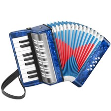 Lotkey 17 Key Piano Accordion, 8 Bass Kids Celluloid Sapphire Blue
