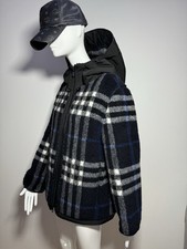 BURBERRY Checked Wool Blend Teddy Jacket Size UK 14 RRP £1290 NEW TAGS