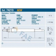4x Glühkerze für Mazda 2 DE DY | 24155091