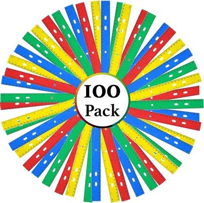 100 Pack Rulers Bulk for Classroom Kids | 12 Inch Rulers with Imperial
