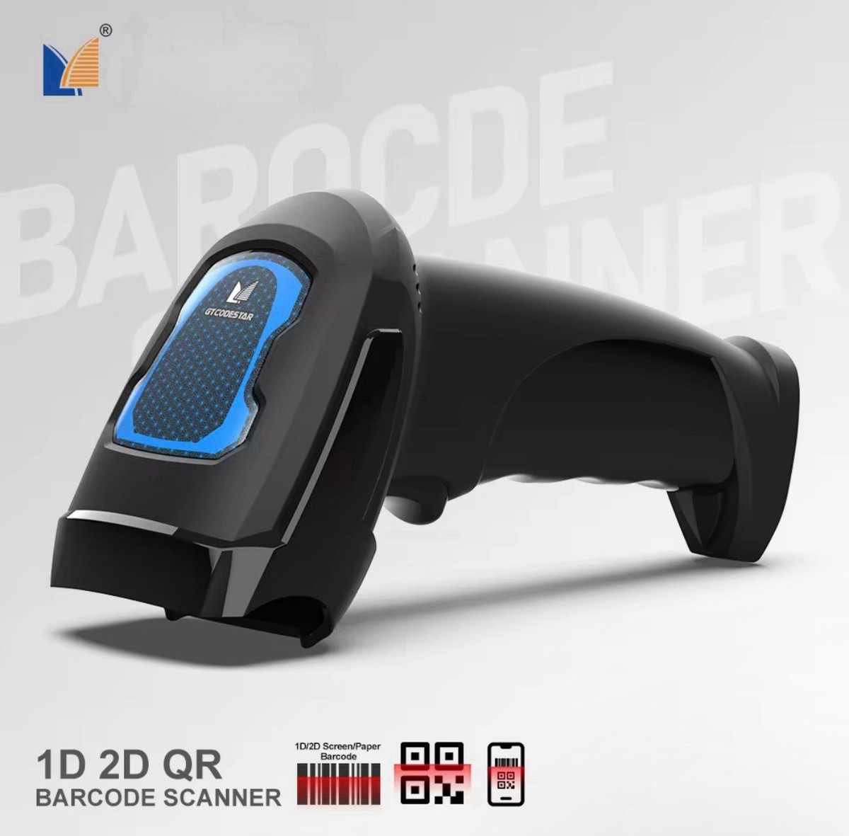 Lector de códigos de barras fijo Pdv USB 1d 2d Qr Code Baisec Color