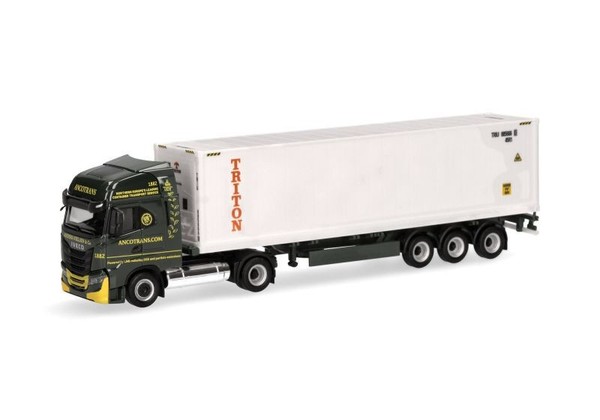Herpa H0 317146 - LKW Iveco S-Way LNG Container-Sattelzug Triton Hamburg-image