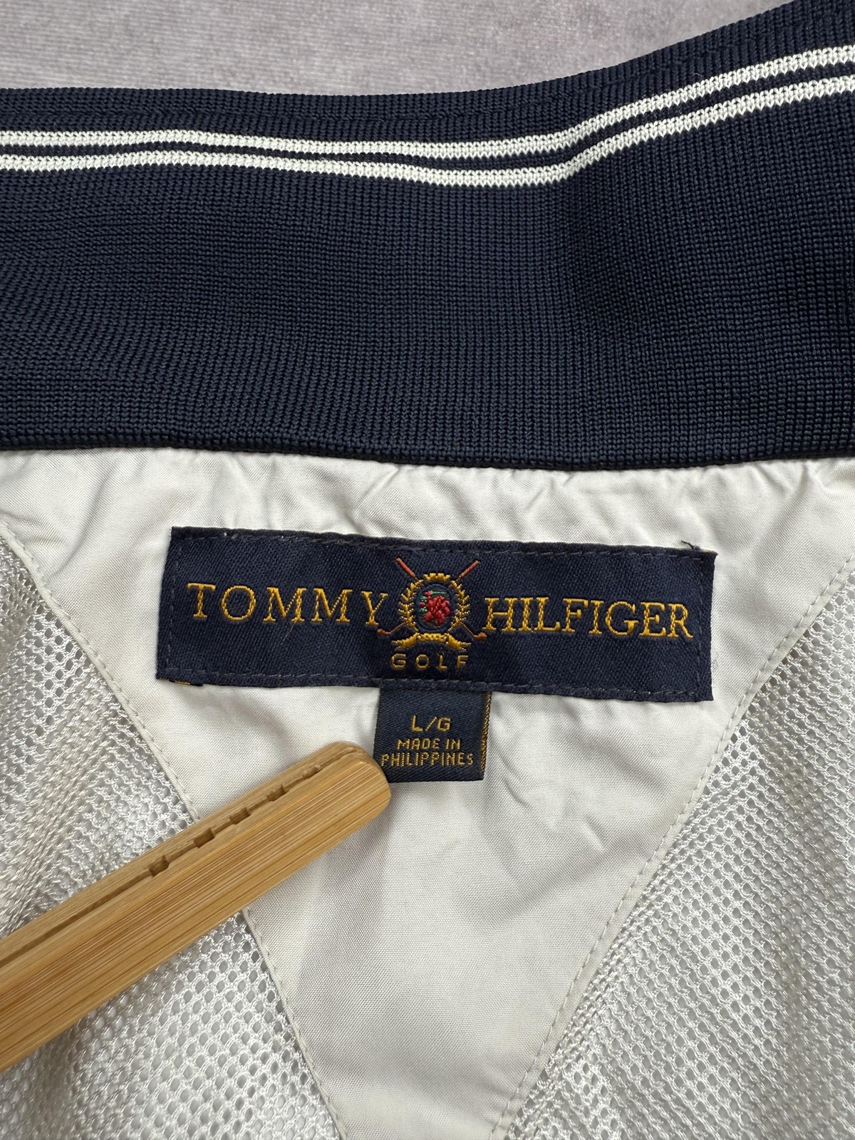 VTG Tommy Hilfiger Golf Jacket Mens Large Full Zip Windbreaker Lightweight Nylon thumbnail 17