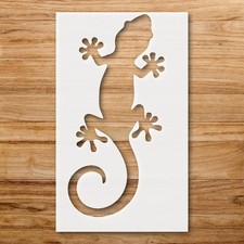Silhouetted Gecko Lizard Design Wall Art Reusable Plastic Stencil - StencilAir