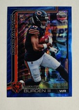 2025 Luther Burden III Topps Chrome Football #334 RC Blue Wave Refractor /150
