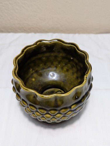 American Bisque Vintage MCM Planter or Vase Olive Green Pottery Succulent - Picture 2 of 4