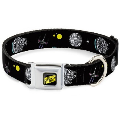 Dog Collar SWBRR-Star Wars MILLINNIUM FALCON Text Full Color Black/Y (US IMPORT)