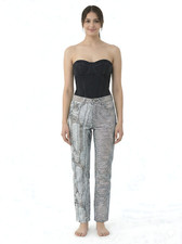 90s Versace Jeans Signature Unraveled Knit Punk Rock Trompe L'Oeil Club Kid Jean