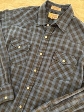 Vintage Southern Classics Western Pearl Snap Men  s Shirt In Large Blue Rodeo