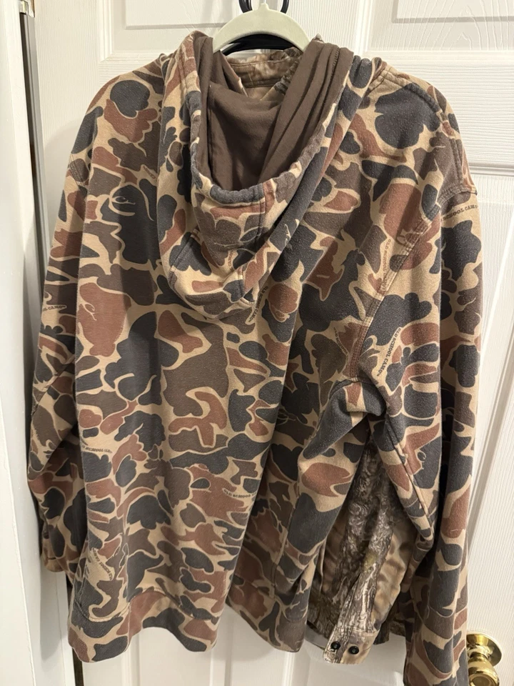 Drake Waterfowl Mens Hoodie Pullover Fleece Sweatshirt  XL Old School Camo Duck - Image 2 of 3