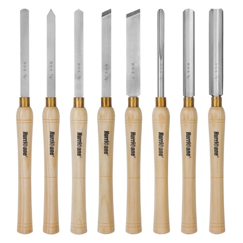 Wood Lathe Chisel Set 8pc HSS Precision Cutting Smooth Detailed ...