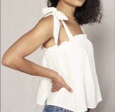 Outerknown Oasis Top Women Medium Salt White Organic Cotton Blouse 2320002