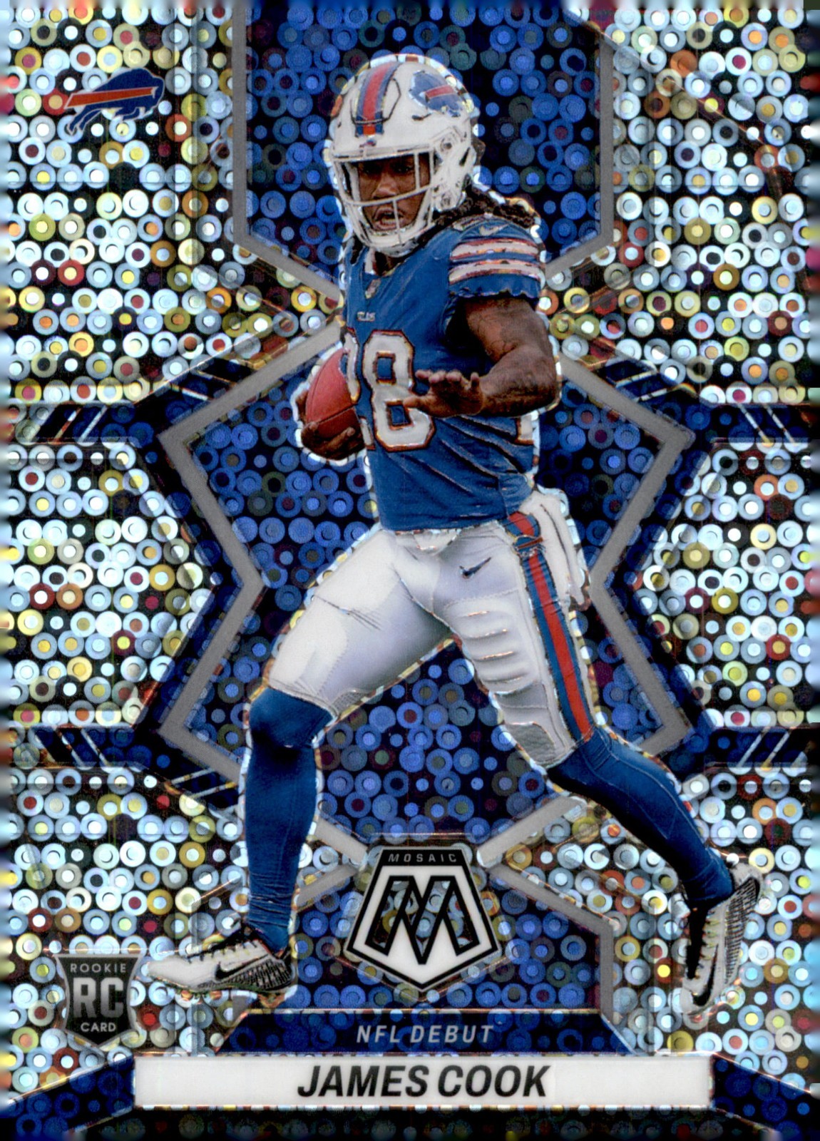 2022 Panini Mosaic - Rookies James Cook #309 No Huddle Disco Prizm (RC)