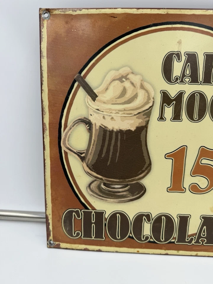Reproduction Cafe Mocha Chocolate 15 Cents Cafe Diner Metal Sign Decor Primitive - Image 2 of 4