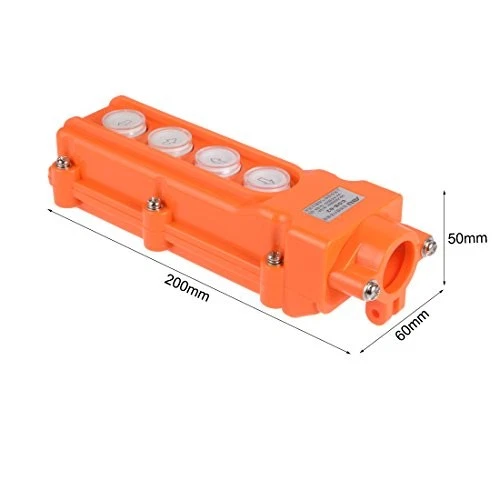 4-Way Orange Hoist Crane Pendant Control Station Push Button Switch Foto 2 de 3