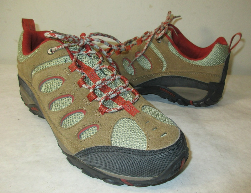 NEW Merrell Men's 10.5 Kangaroo Red Ochre Hiking Sneakers Brown Leather J276514C