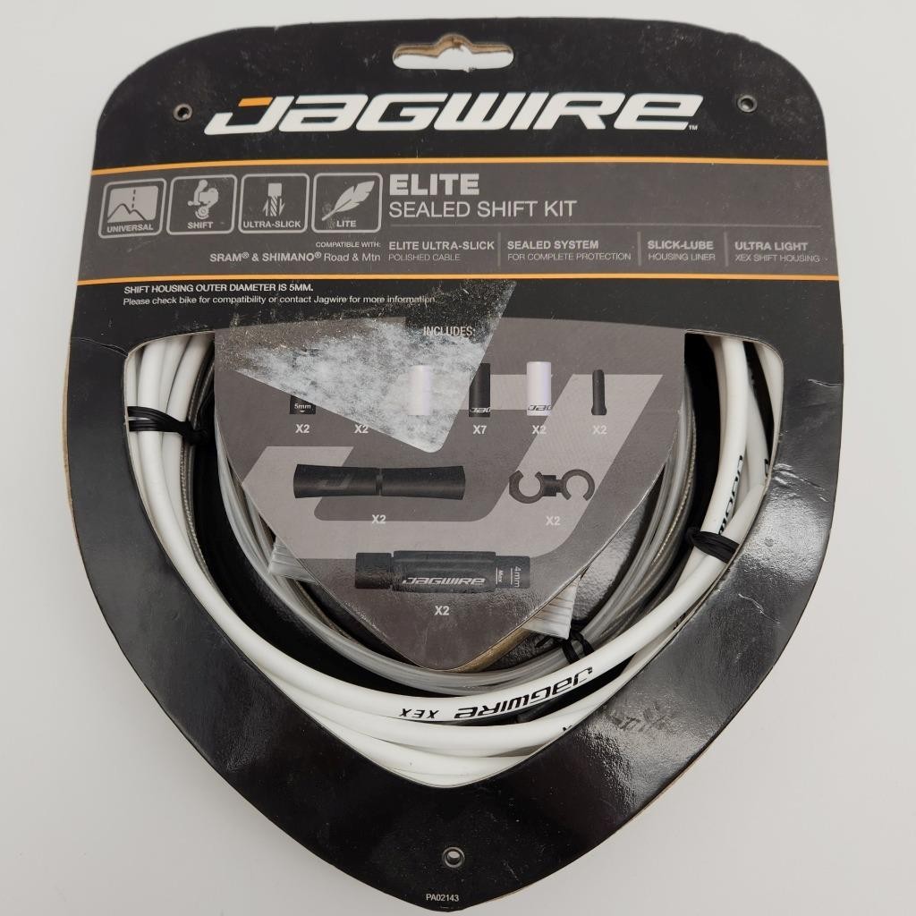 Jagwire Elite Sealed Bike Shift Cable Kit White fits SRAM / Shimano OPEN PACKAGE