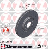 2X Bremsscheibe Sport Z Zimmermann 430.1499.52 FüR Saab Opel Vectra Signum E79