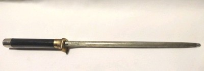 Vintage Solingen Germany Knife Sharpening Steel Honing Rod Guard Black Handle B2