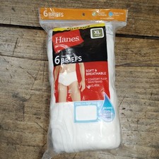 Hanes Men's 6 Pack Tagless Soft Underwear Briefs Size XL 40-42 NEW Cotton
