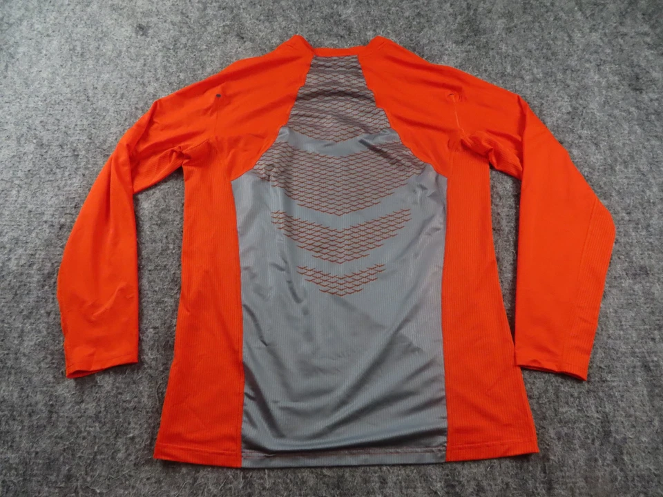 Camisa Nike Pro Para Hombres XL Naranja Calce Atlético Compresión Manga Larga Gimnasio Entrenamiento Foto 4 de 4