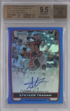 2012 Bowman Draft Chrome Picks Blue Refractor Stryker Trahan BGS 9.5 Auto 0b0