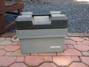Sears Craftsman Black & Gray Portable Tool Box w/Stacking Trays AND TOOLS