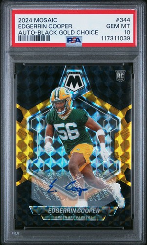 2024 PANINI MOSAIC AUTO-BLACK GOLD CHOICE #344 EDGERRIN COOPER 5/8 PSA 10