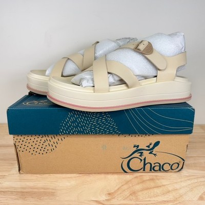 NEW Chaco Women's 10 Townes Midform Leather Sandal Comfort Platform | Angora