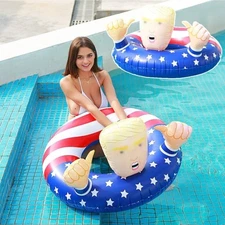 4 Pack 33" Trump Swimming Floats Inflatable Pool Raft Float  Ring Adults Kids