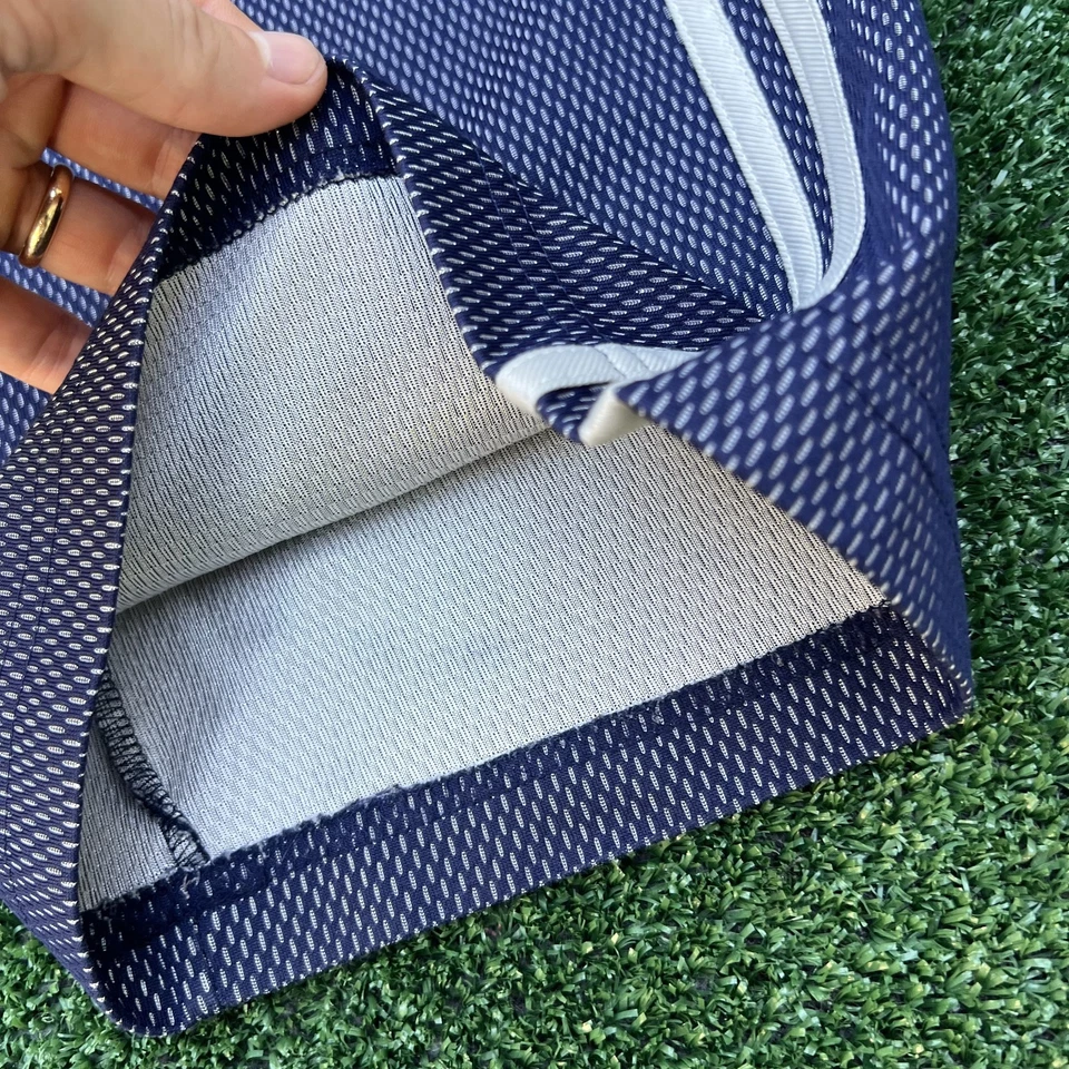 Vintage Golds Gym Sweatpants Mens Large Navy Blue Wide-Leg 32" Inseam Stripe 90s - Image 4 of 4