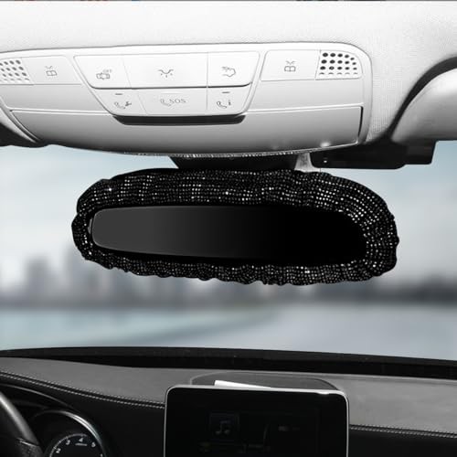 Bling Rearview Mirror Cover, Elastic Plush Car Rear View Mirror Protector with - Picture 2 of 7