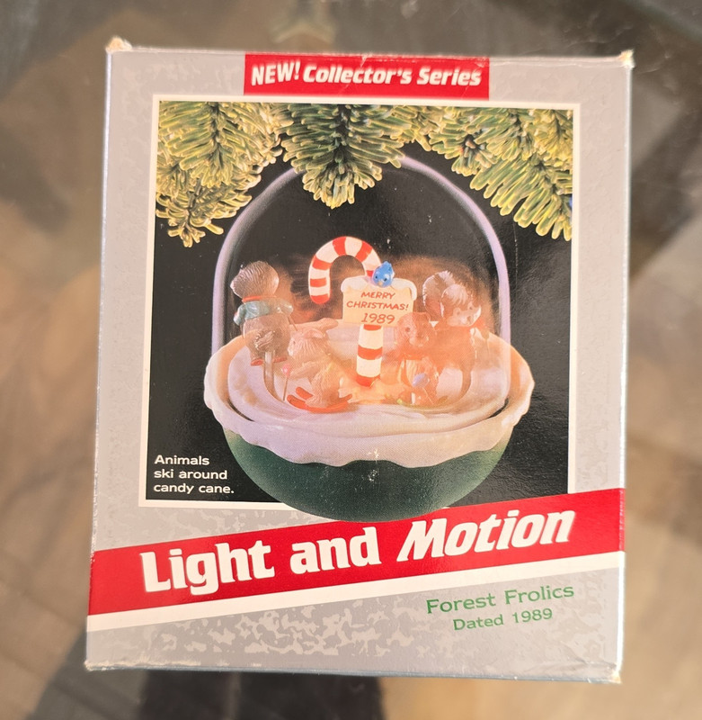 Hallmark Forest Frolics Christmas Ornament 1989 Lighted Motion Hanging Animals