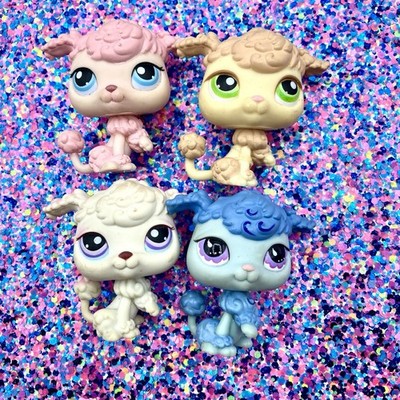 Hasbro LPS Littlest Pet Shop Lot 4 Poodles Dogs Puppies #48 #101 #146 #591