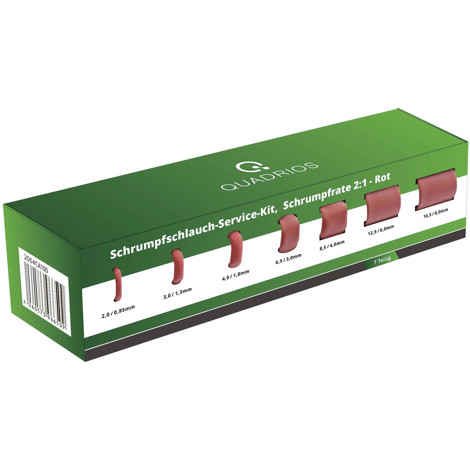 Quadrios Heatshrink Set Red 2:1 Shrink Ratio Halogen-Free